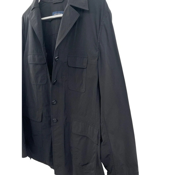 Piazza Sempione Safari Jacket Nylon Black Size IT 48 US 12 Button Down - Picture 8 of 15